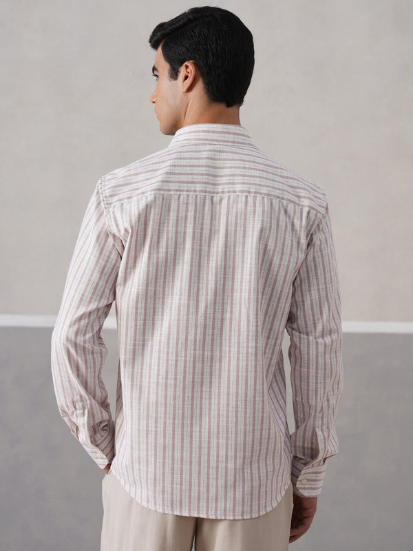 Mauve Striped Linen Shirt (PRE-ORDER)