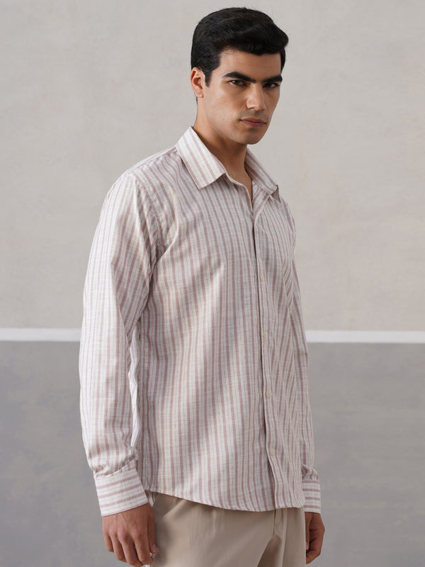 Mauve Striped Linen Shirt (PRE-ORDER)