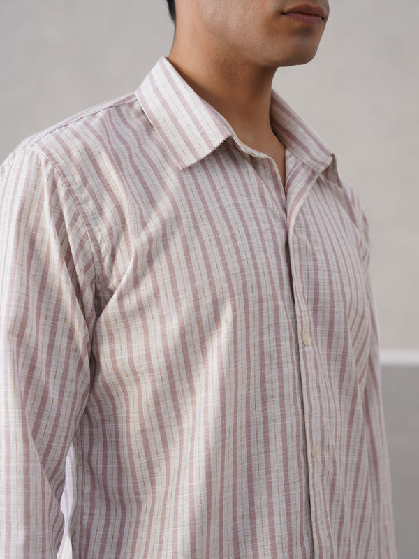 Mauve Striped Linen Shirt (PRE-ORDER)