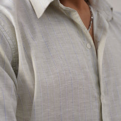 Pista Tone Pinstriped Linen Shirt (PRE-ORDER)