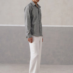 Shadow Grey Striped Linen Shirt (PRE-ORDER)