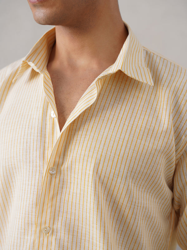 Yellow Striped Linen shirt (PRE-ORDER)