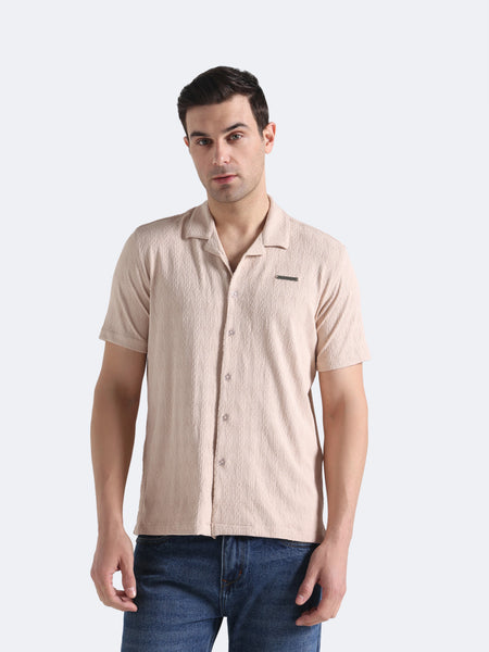 Ivory Chevron Textured Shirt