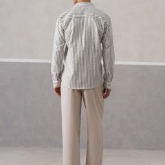 Zebra Striped Linen Shirt (PRE-ORDER)