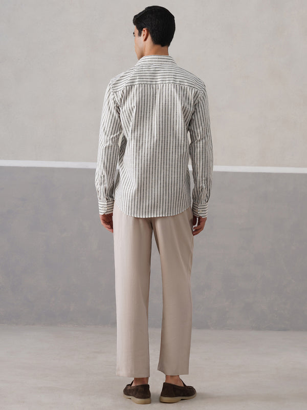 Zebra Striped Linen Shirt (PRE-ORDER)