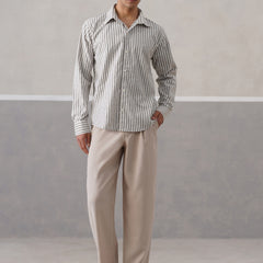 Zebra Striped Linen Shirt (PRE-ORDER)
