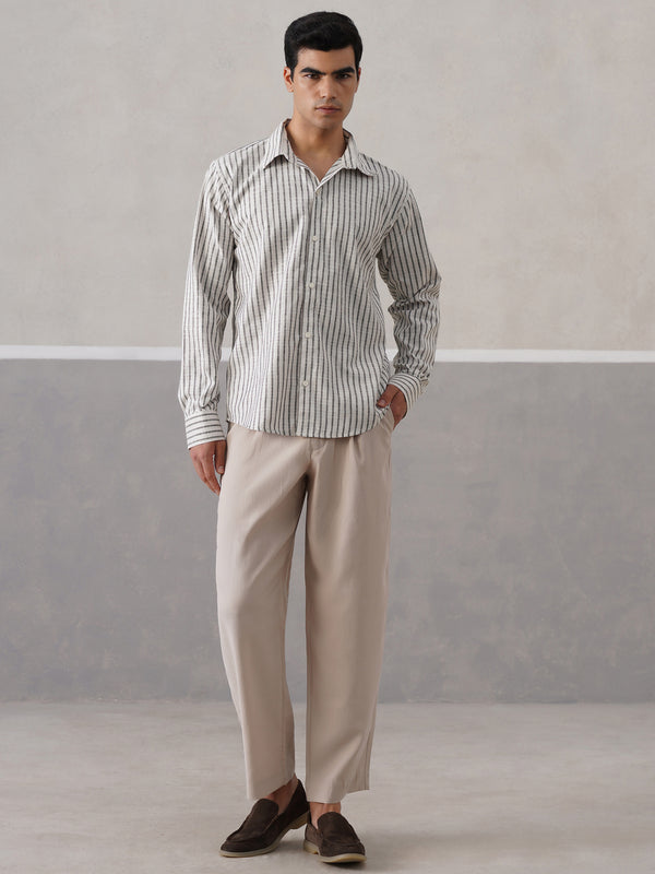Zebra Striped Linen Shirt (PRE-ORDER)