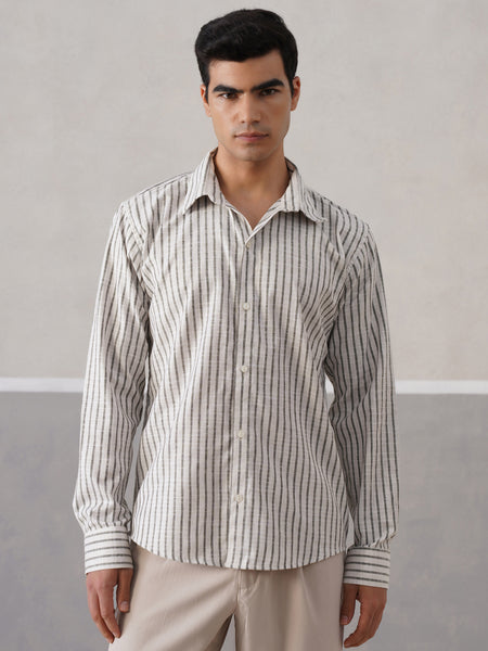 Zebra Striped Linen Shirt (PRE-ORDER)