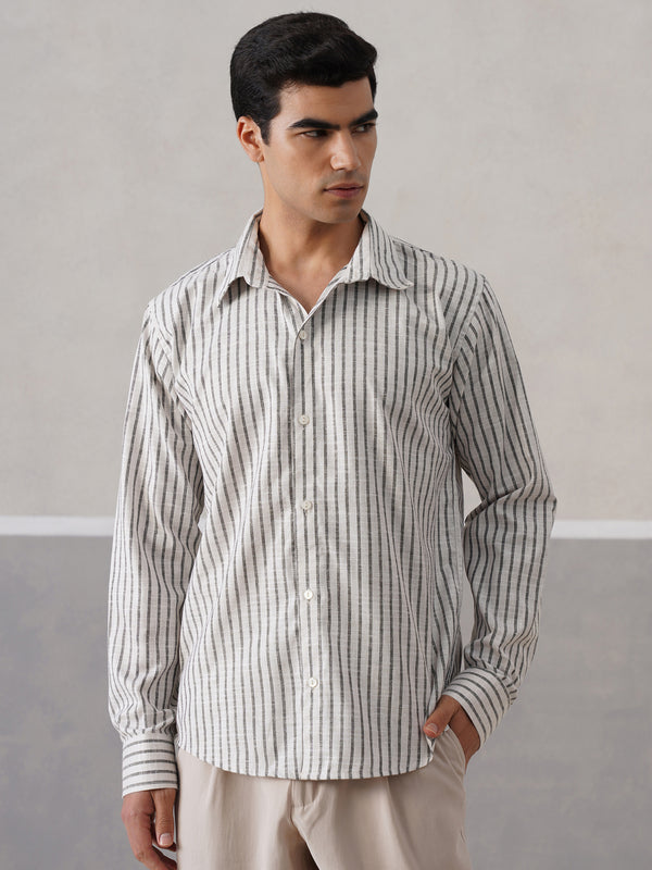 Zebra Striped Linen Shirt (PRE-ORDER)