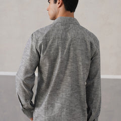 Shadow Grey Striped Linen Shirt (PRE-ORDER)