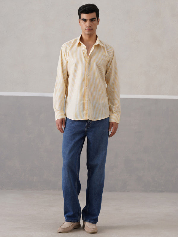 Yellow Striped Linen shirt (PRE-ORDER)
