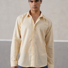 Yellow Striped Linen shirt (PRE-ORDER)