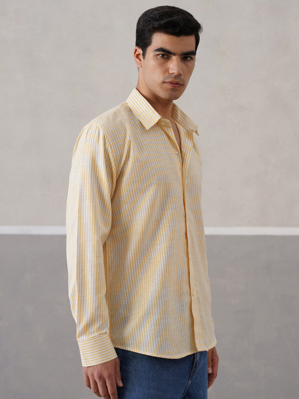 Yellow Striped Linen shirt (PRE-ORDER)